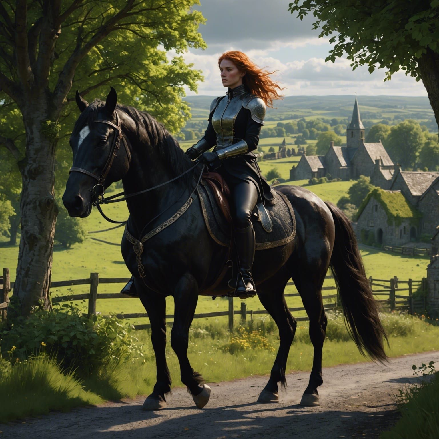Dullahan Rides Through Ireland: Dark Fantasy Concept Art