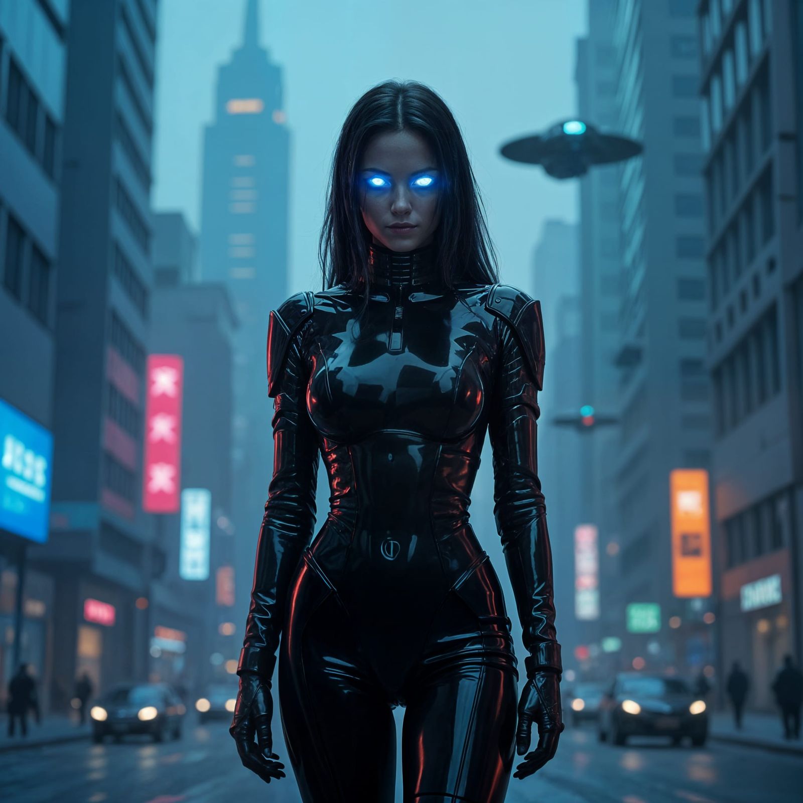 Cyborg in Neon Metropolis: Gritty Surrealism