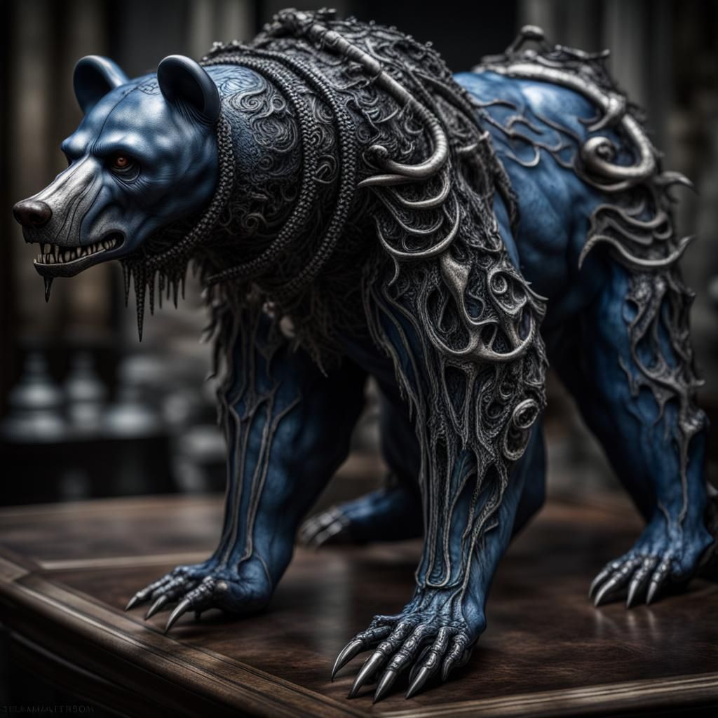 Gothic Undead Bear: Hyperrealistic Mephistopheles