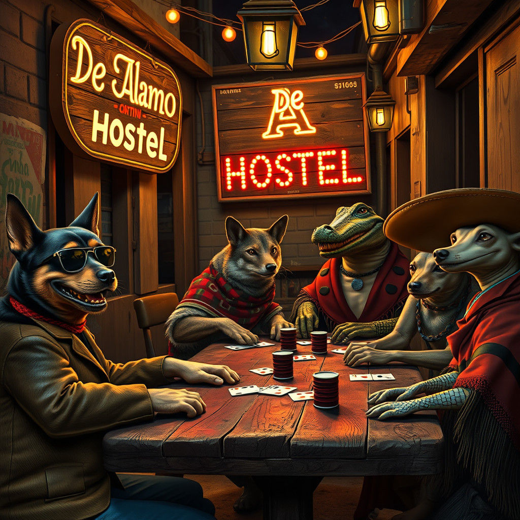 Poker Night at a Mexican Cantina