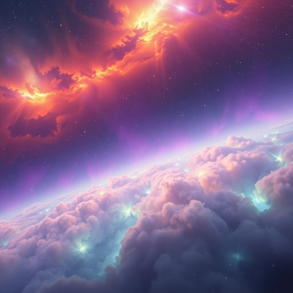 Ethereal Nebula in Cosmic Landscape