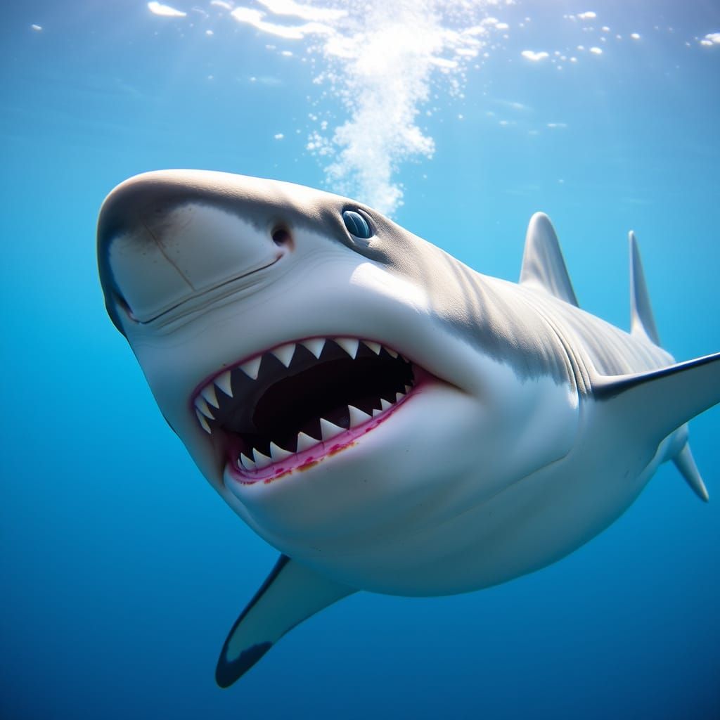 Fierce Shark Basks in Ocean Depths