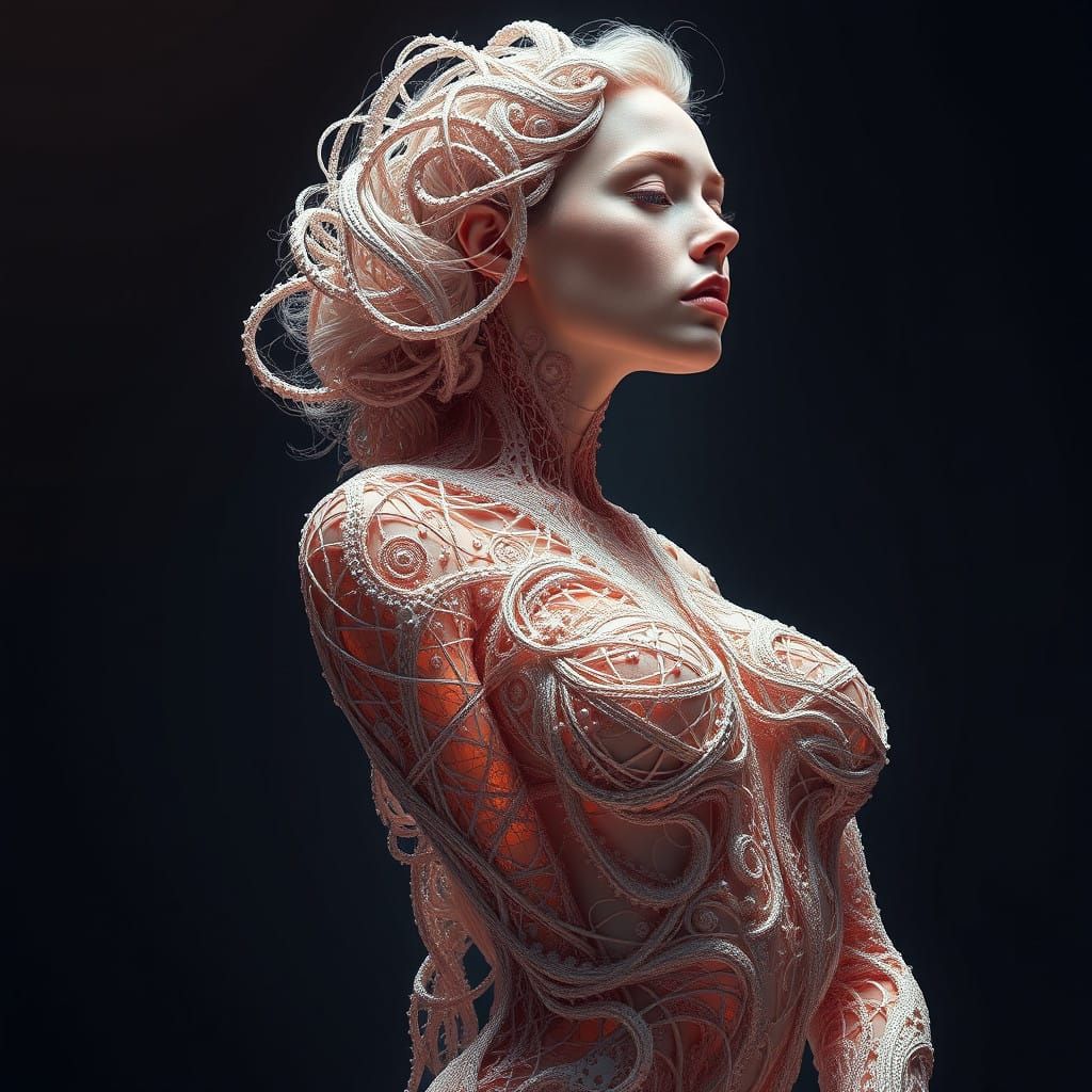 Fractured Elegance in Futuristic Realism