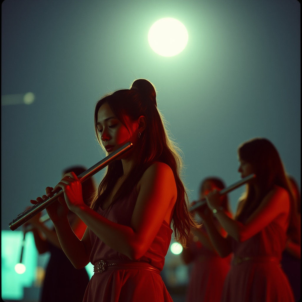 Moonlit Flute Band: Cinematic Film Still