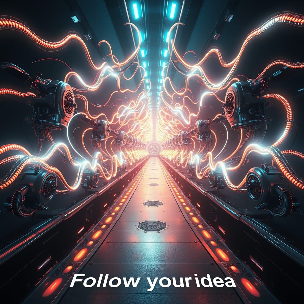 Neural Pathways in Futuristic Cityscape