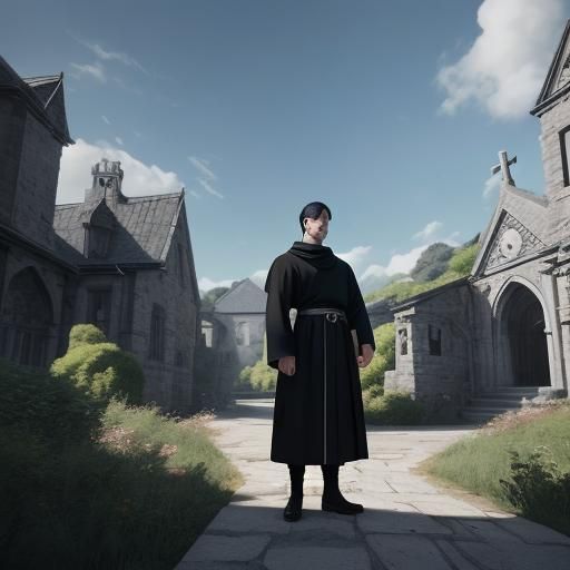 Young Columban of Iona as 3D Anime Art