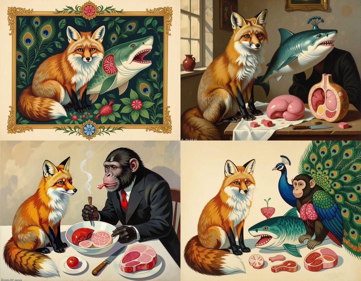 Surreal Animal Chimera Inspired by Classic Painting