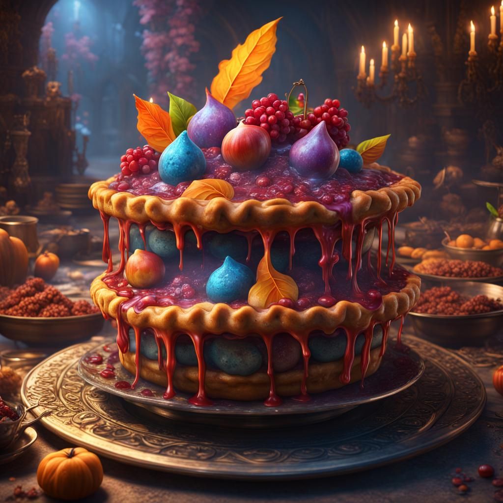 Fantasy Pie: Detailed Matte Painting in Deep Color