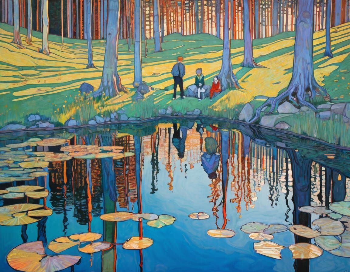 Vibrant Reflections in a Still Pond