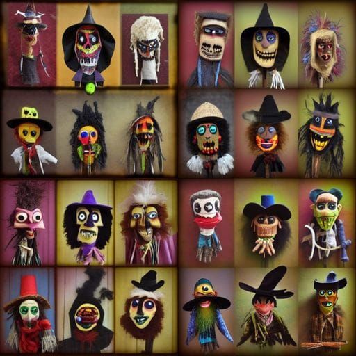 Creepy Voodoo Puppets in Dark Style