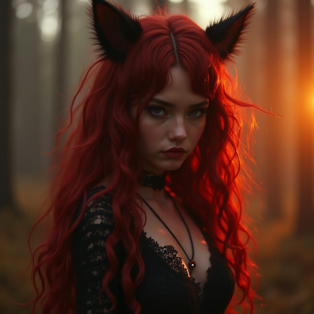 Fiery Luna Lycan in Cinematic Grandeur