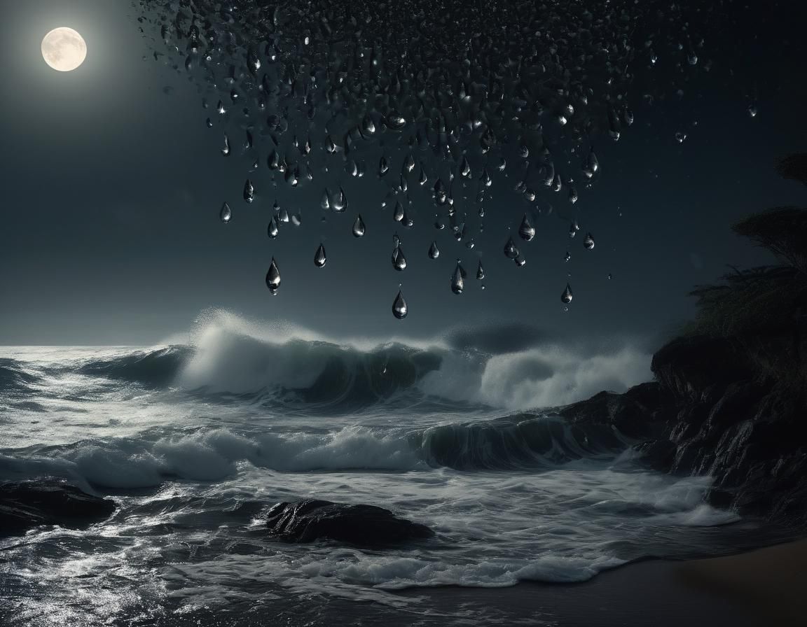 Anthropomorphic Bittersweet Teardrop Explosion Over Ocean