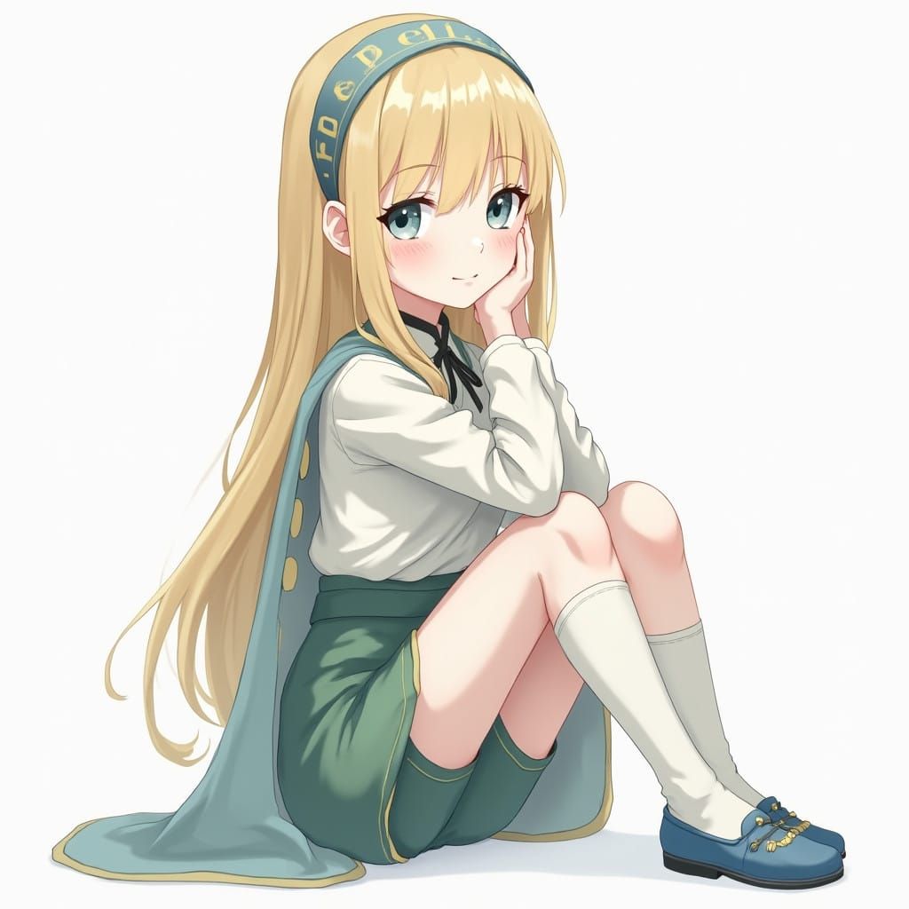 Serene Anime-Inspired Elf Girl in Elegant Cape