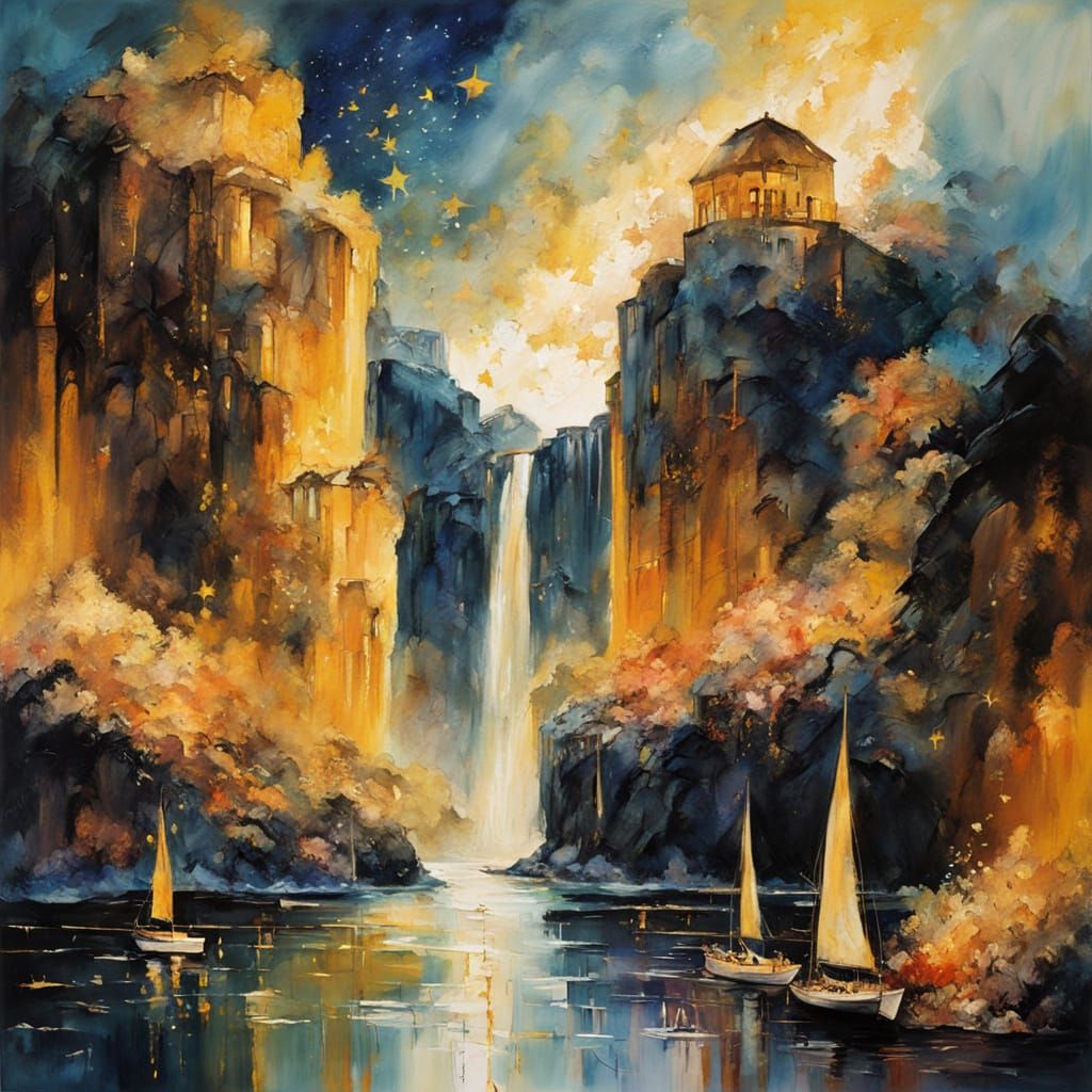 Galactic Masterpiece in Vibrant Impasto Gouache