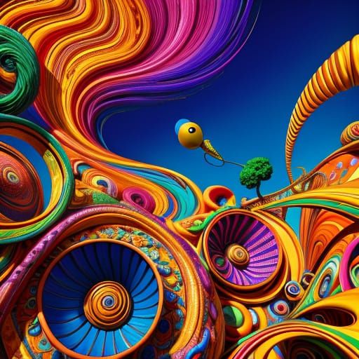 Surreal Whimsical Figure in Fauvist Expressionism