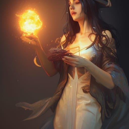 Enchantress Portrait in Hyperdetailed Digital Art Style