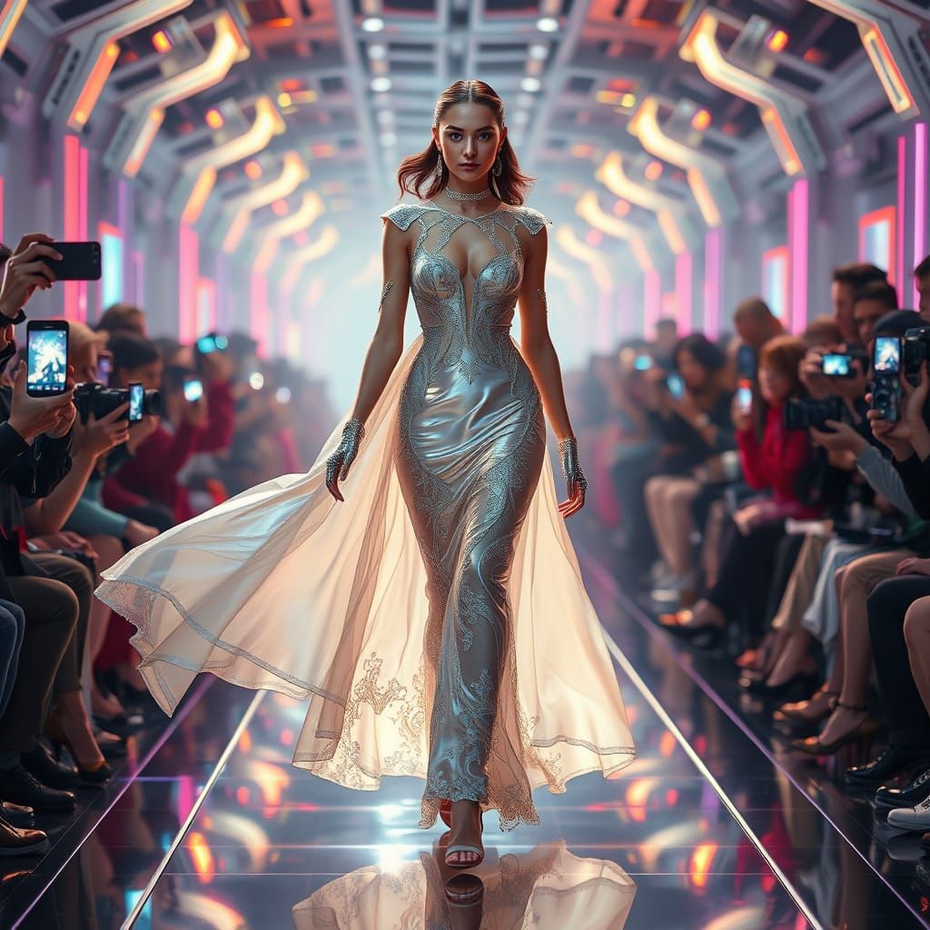 Cyborg Goddess in Art Deco Aetherpunk Fashion