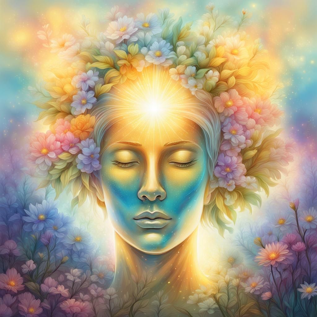 Radiant Garden: A Visionary Astral Illustration