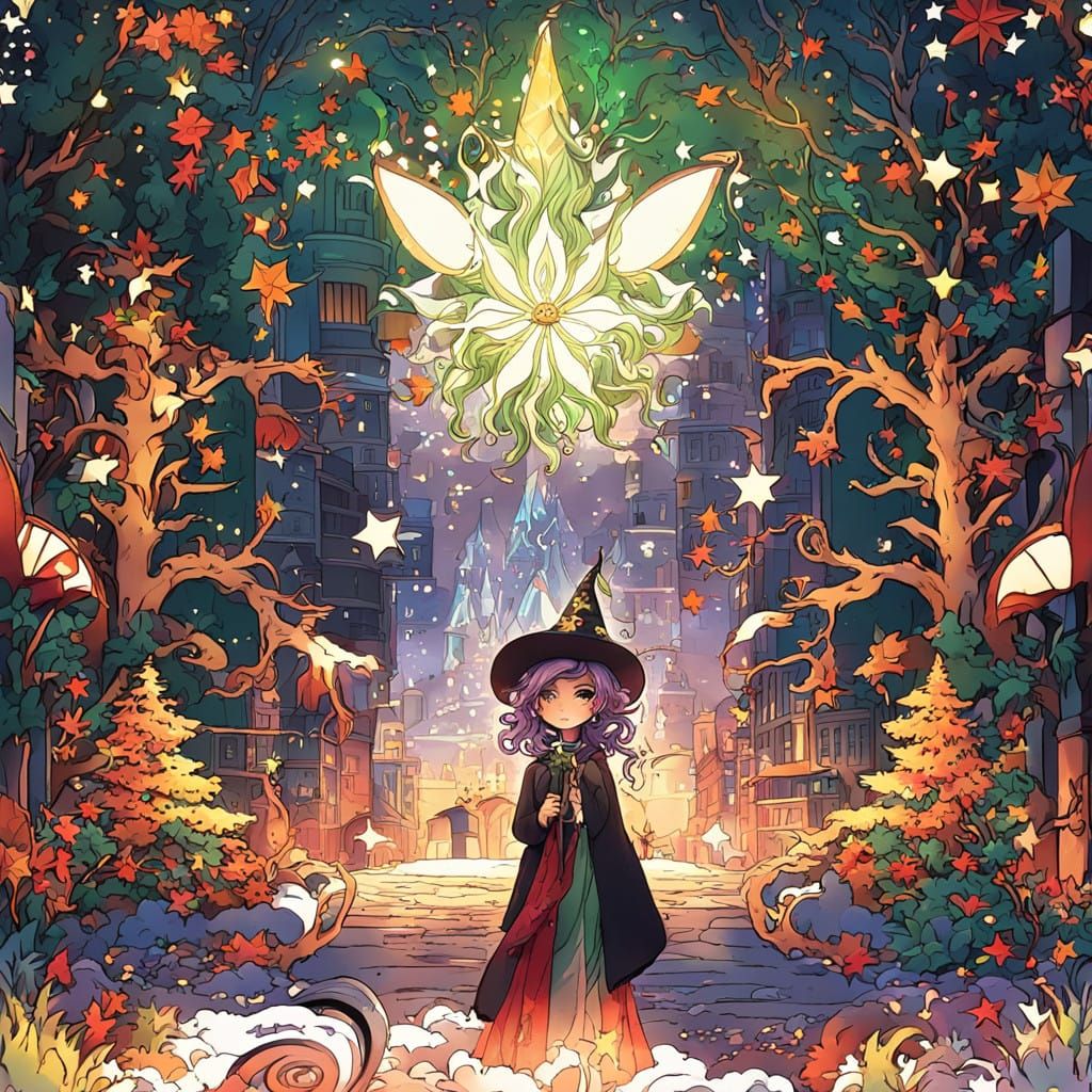 Whimsical Witch in Winter Wonderland