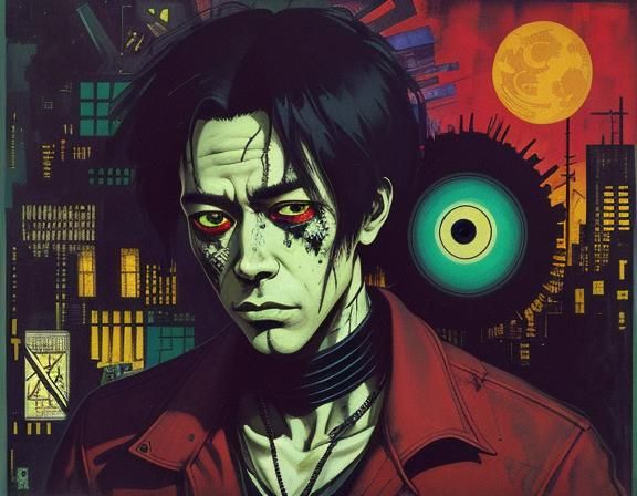 Disturbing Analog Horror Glitchscape in Cyberpunk Style