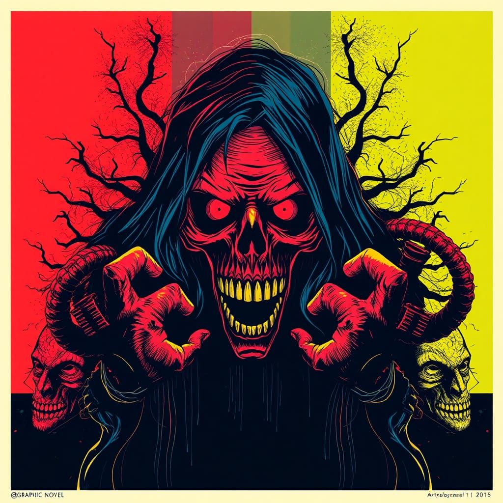 Pop Art Horror Graphic Novel in Digital Triadic Colors