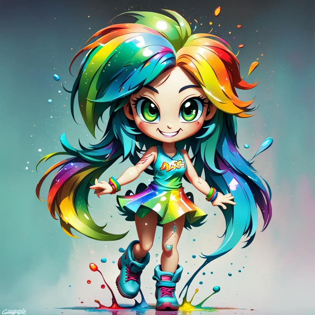 Rainbow Dash Graffiti Art Chibi Figure