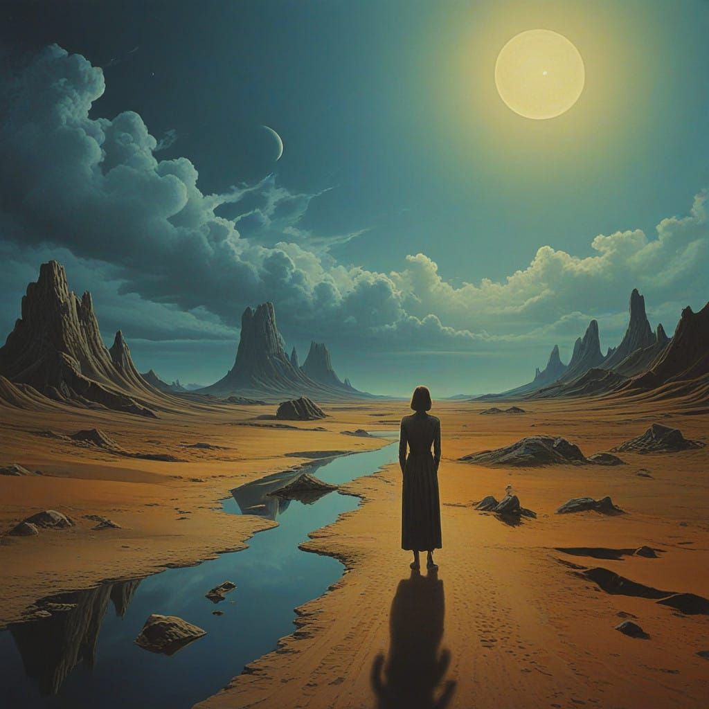 Surreal Hypnosis Scene in Oil Painting Style