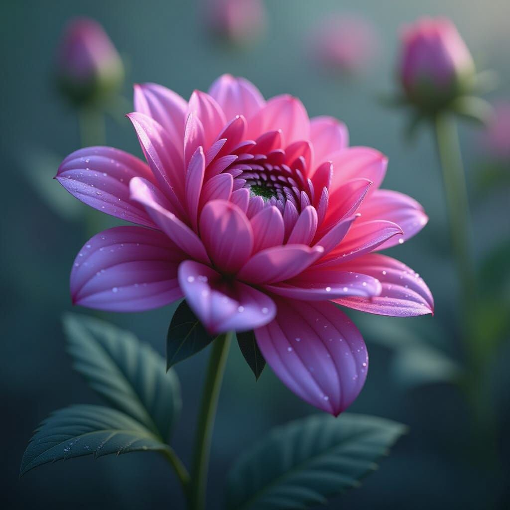 Dew-Kissed Flower Symbolizing Fragility in Matte Painting St...