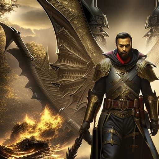 Knight and dragon
