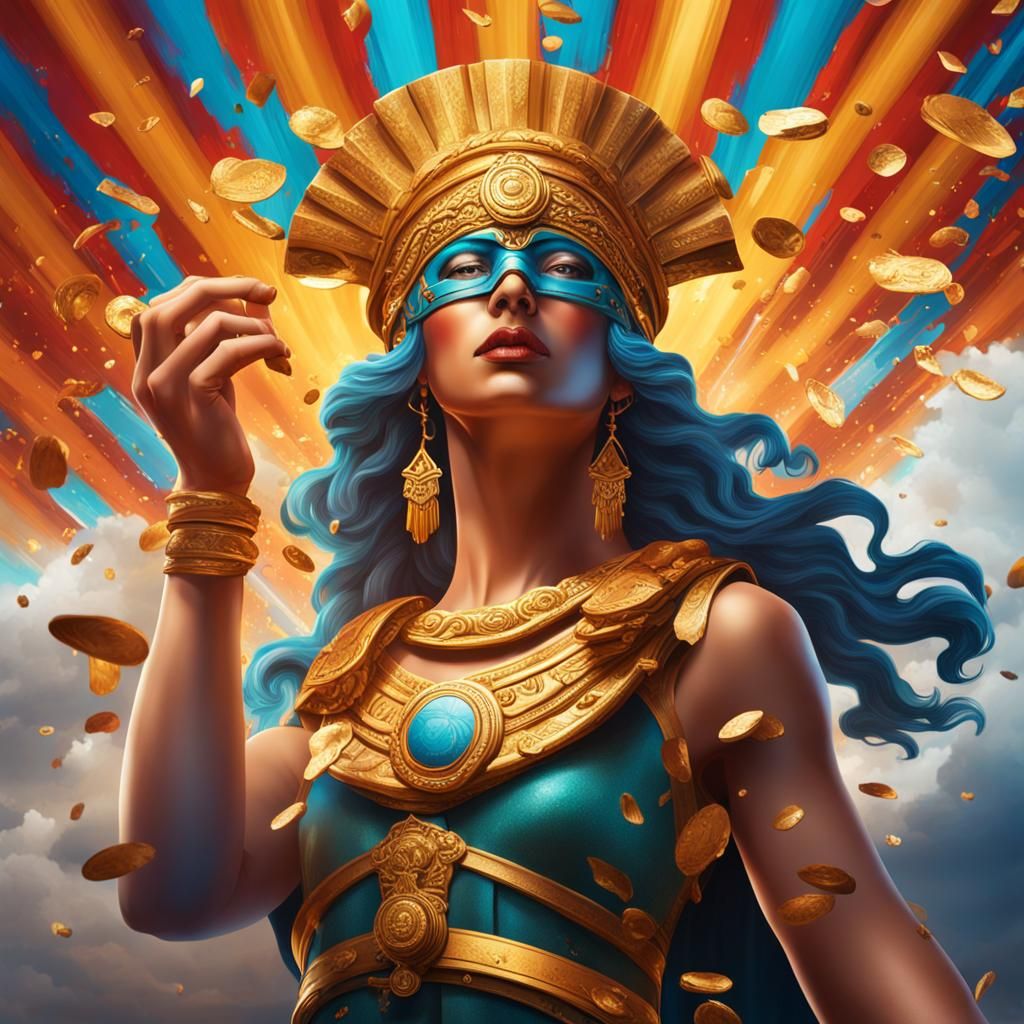The Blindfolded Roman Goddess of Fortune