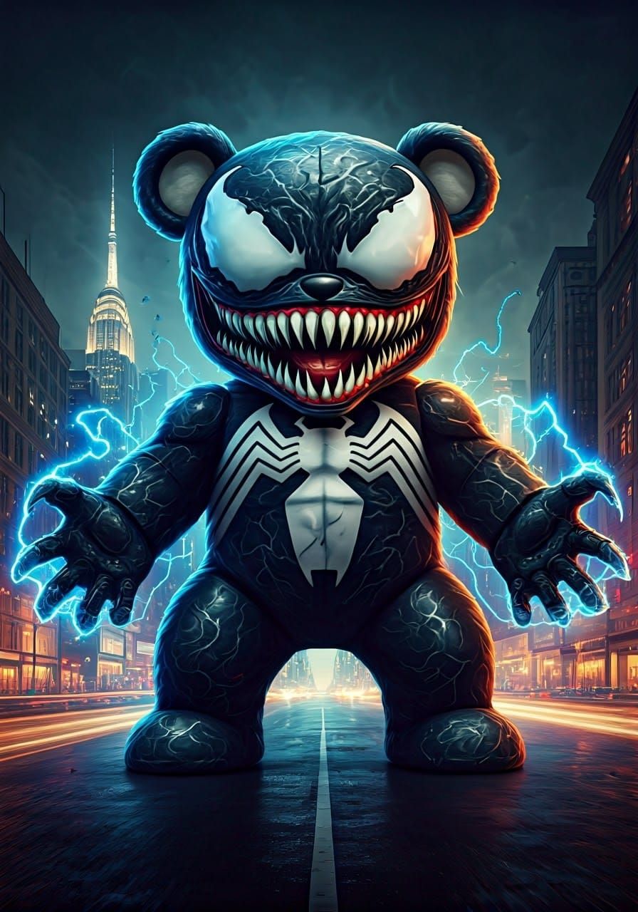 Venom Teddy Bear Unleashes Electric Fury in Manhattan