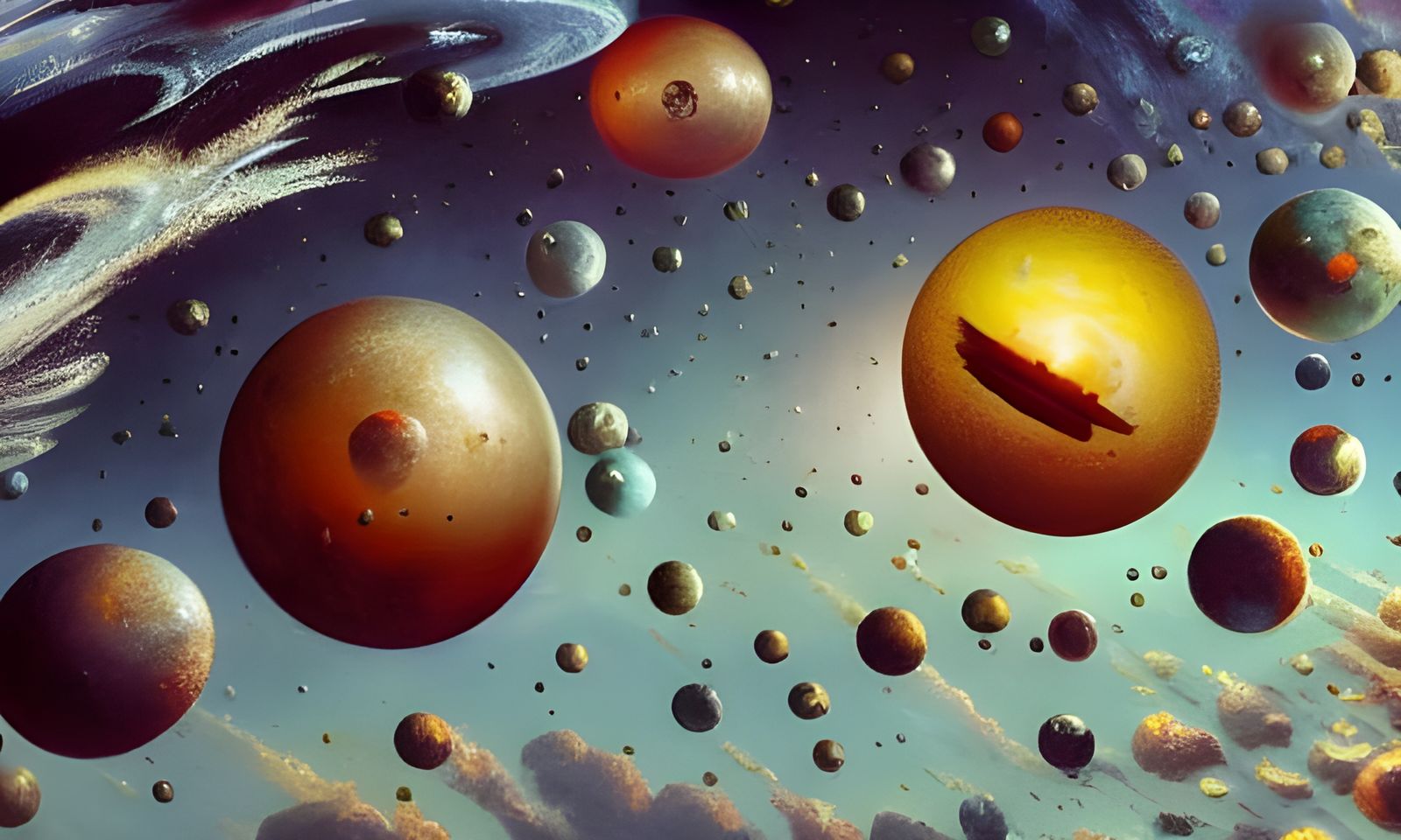 Fried Eggs in Space: Detailed Dieselpunk Matte Painting