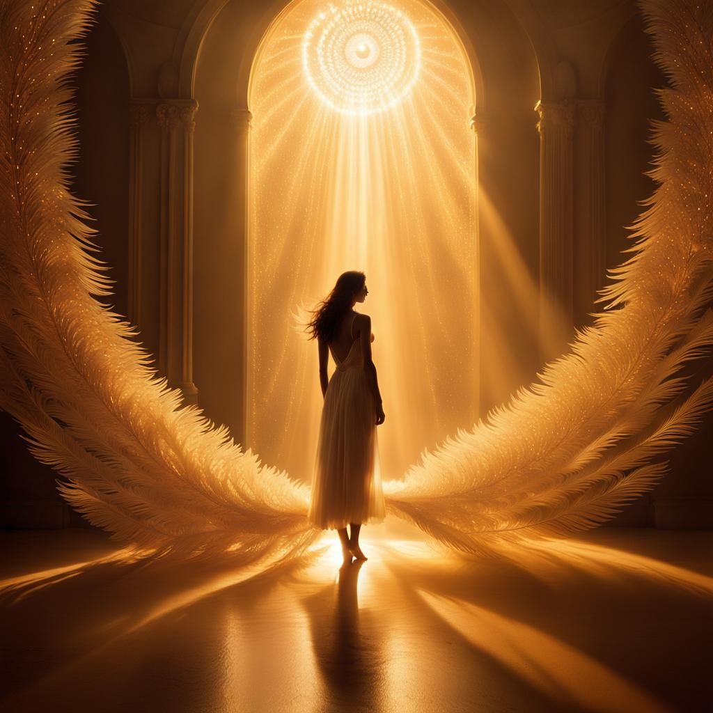 Ethereal Portal with Figure in Dreamlike Hyper-Realism