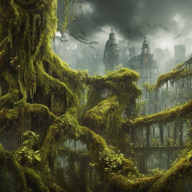 Overgrown City: A Cinematic Digital Painting