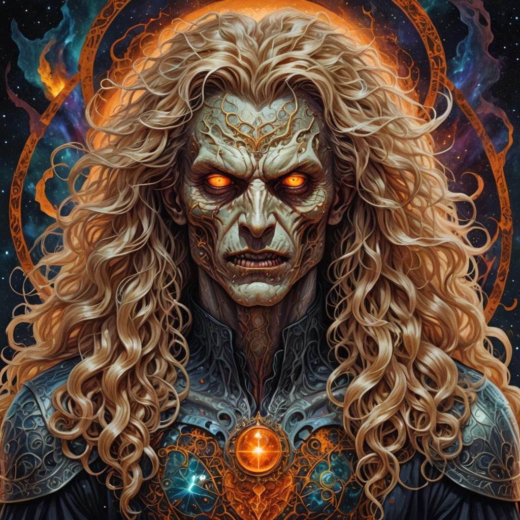 Vampire Werewolf Hybrid in Astral Cosmic Illustration