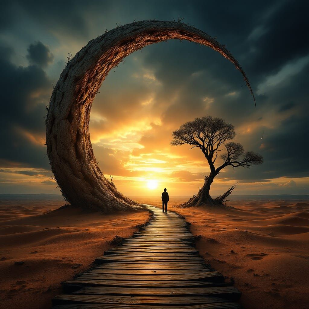 Walking into the sun