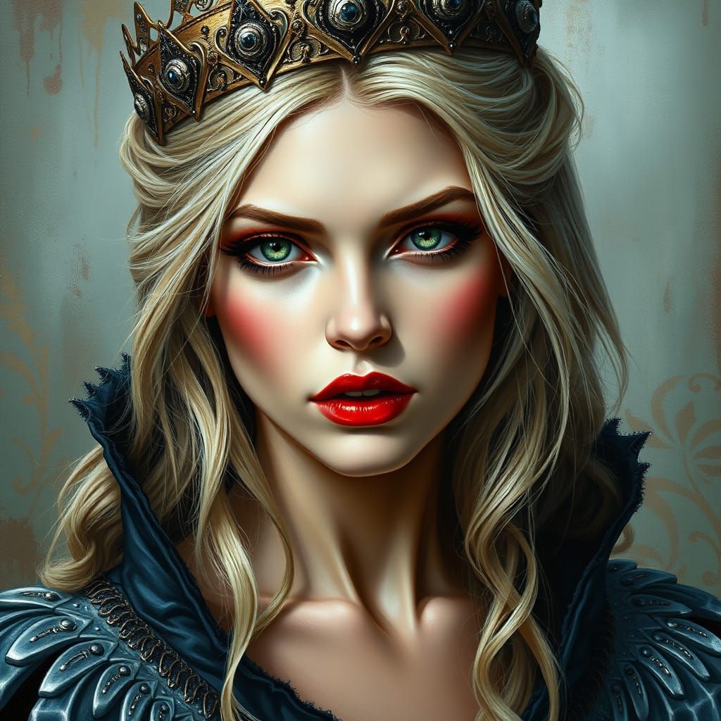 Ethereal Vampire Princess in Oil Painting Style