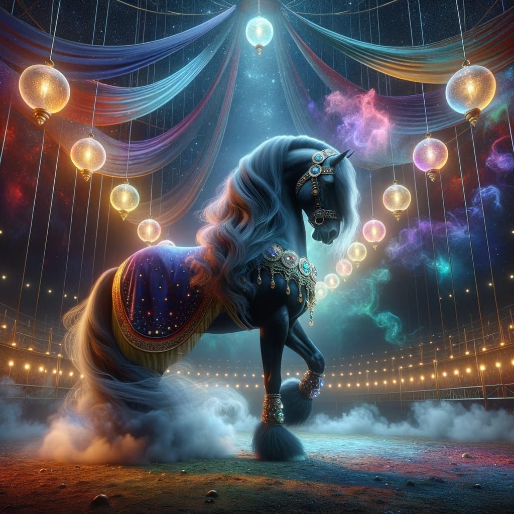 Mystical Circus Horse in Dreamy 3D Rendering