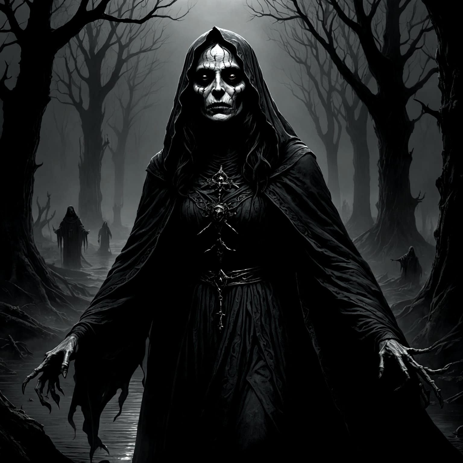 La Llorona Demon in Dark Horror Art
