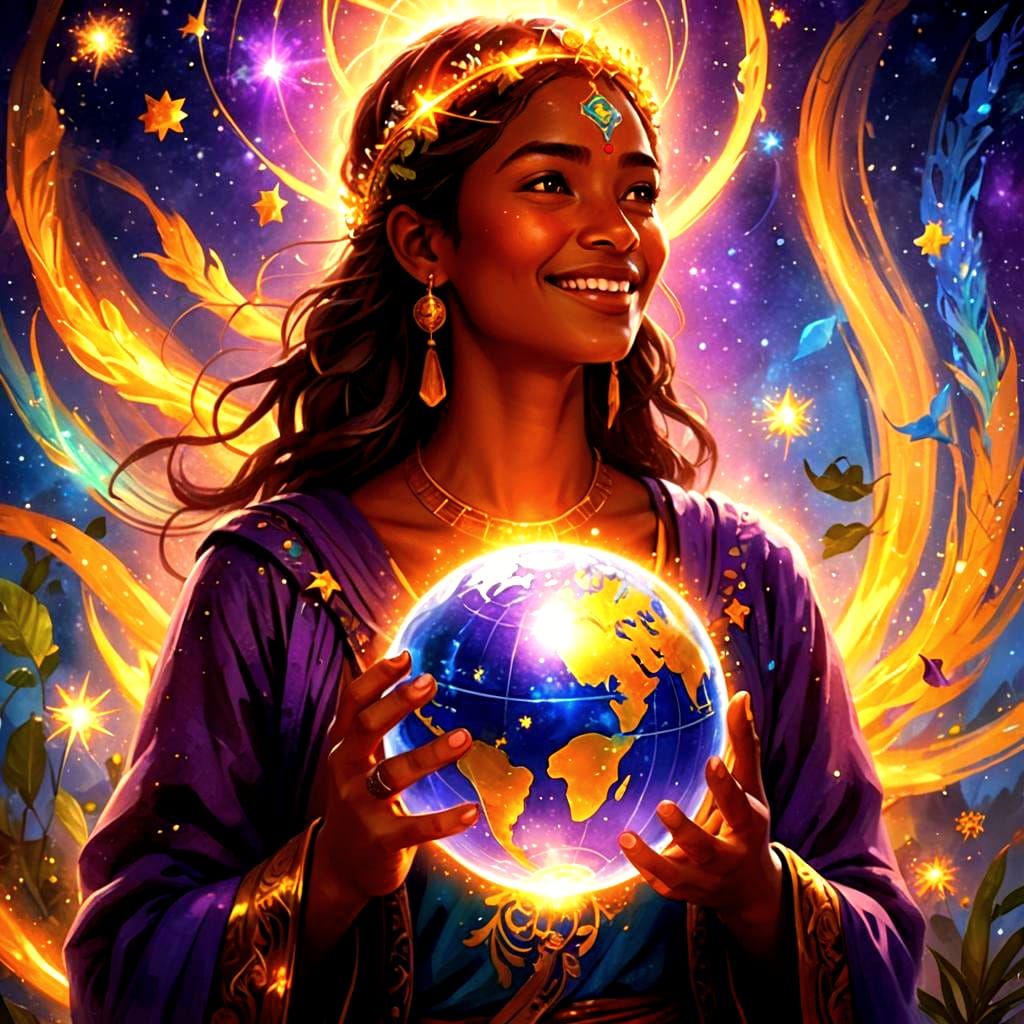 Global Citizen Collage in Detailed Matte Painting Style