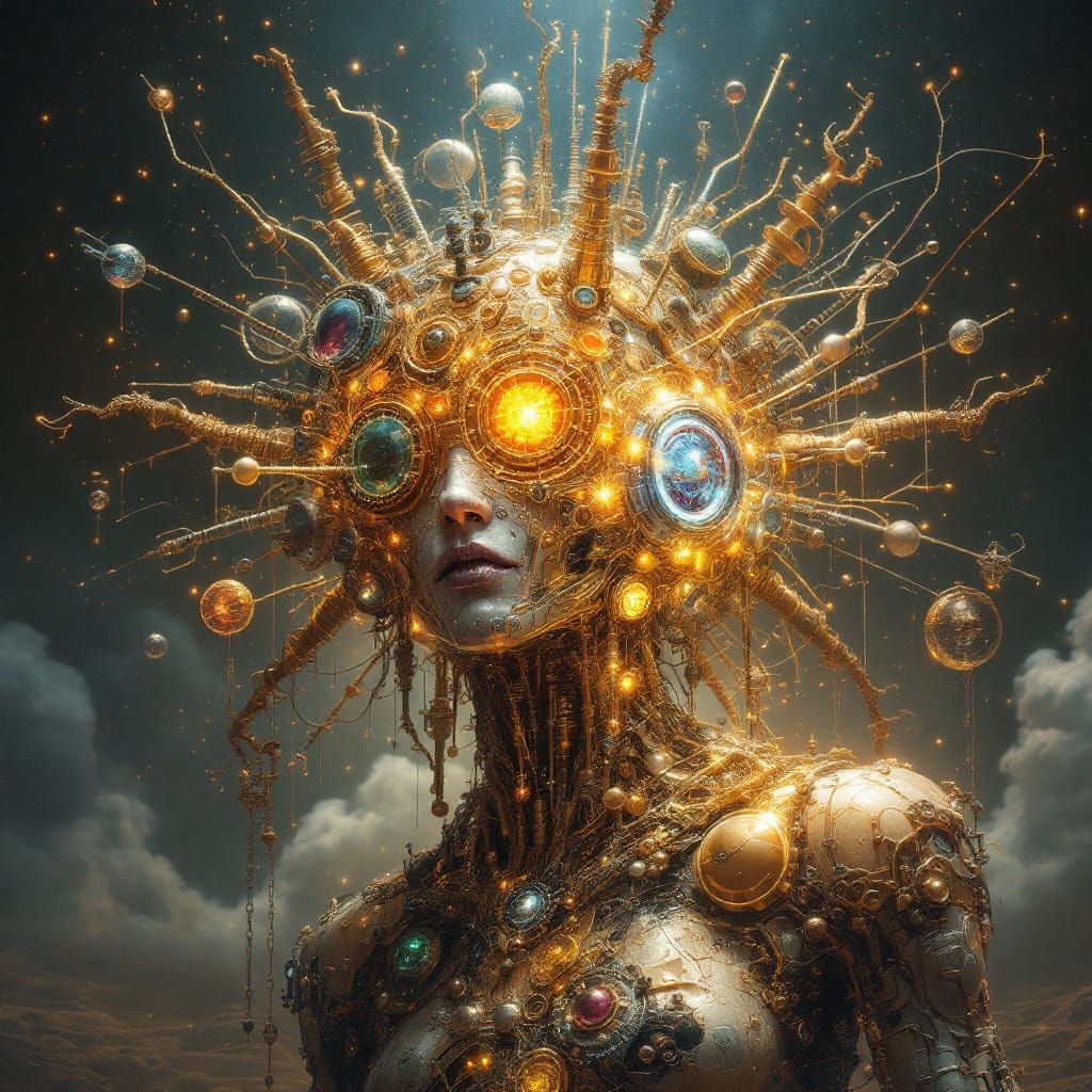 Cyborg Maestro in Radiant Splendor