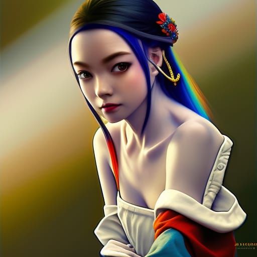 Jester in Detailed Precisionism Airbrush Art, 3D Shading