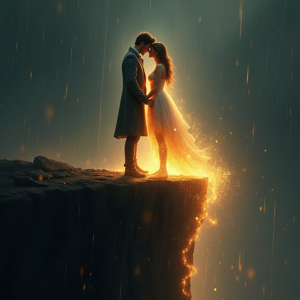 Surreal Digital Painting of Cosmic Embrace