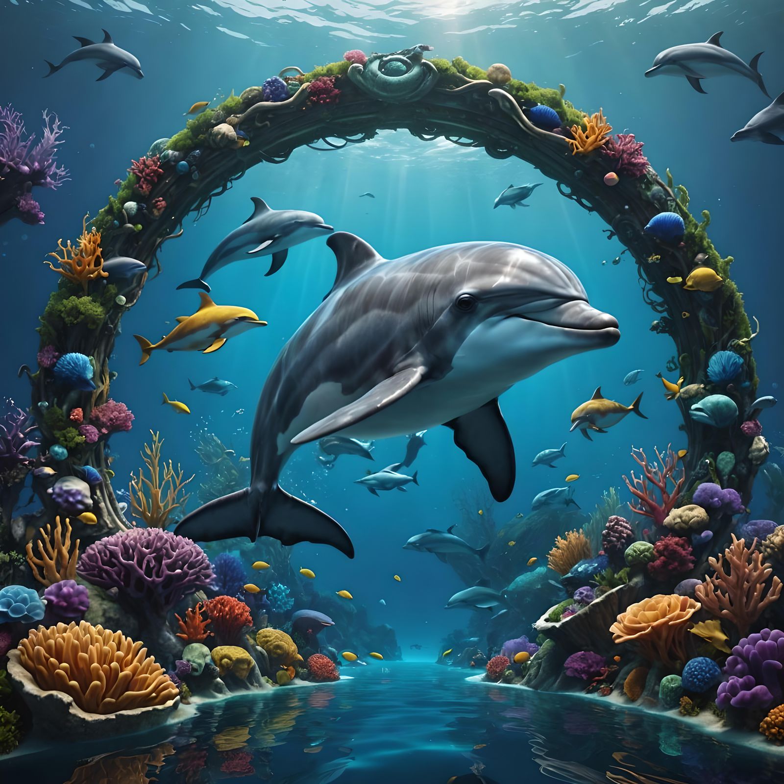 Ocean Dolphin in Detailed Fantasy Concept Art