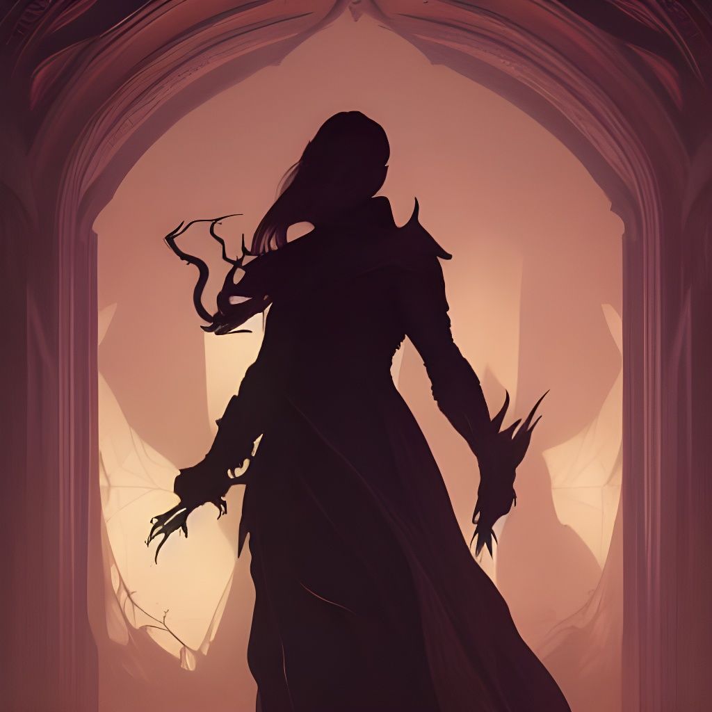 Dark Fantasy Art in Purple and Yellow Colors