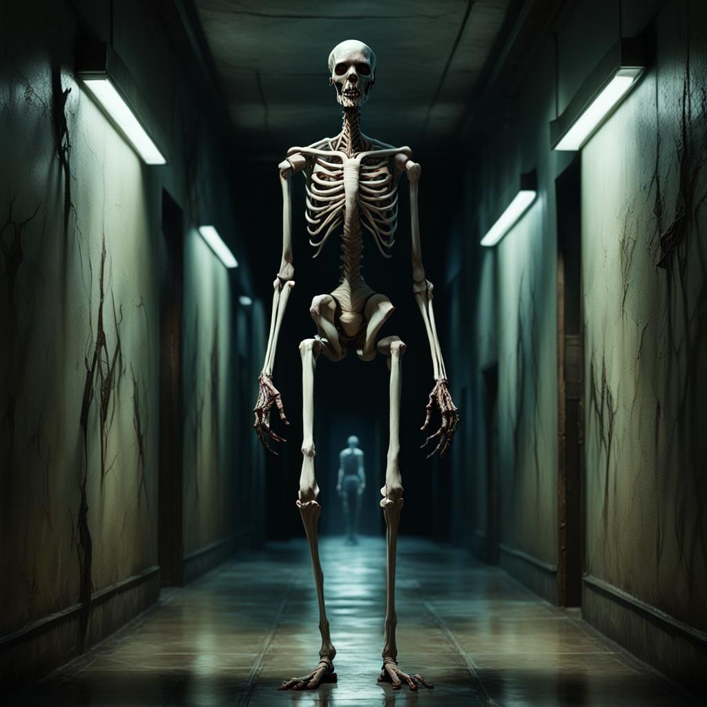 Eerie Corridor Portrait: The Stilted in Digital Art
