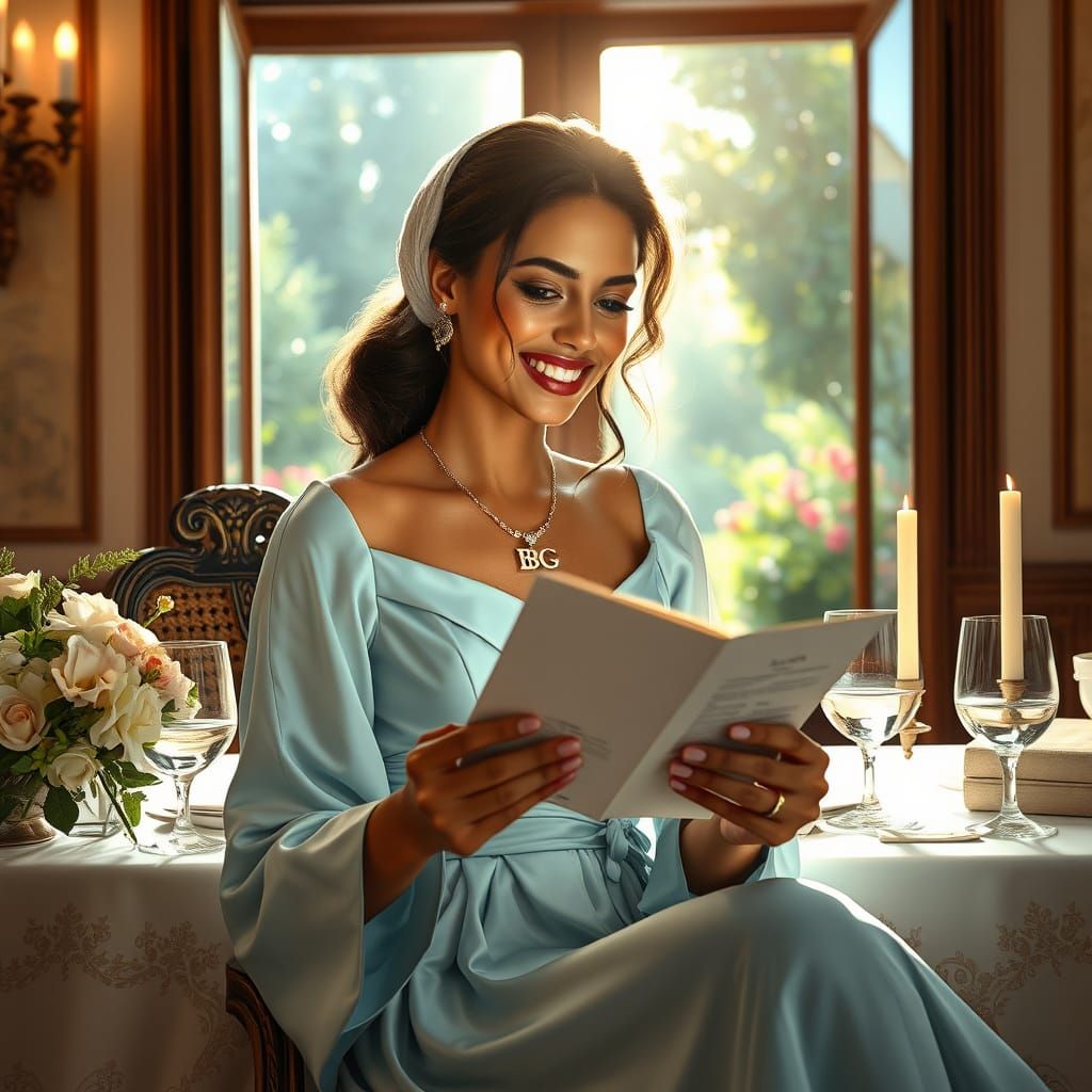 Crie uma imagem no formato paisagem de uma linda e atraente mulher árabe sorrindo de regiões aleatórias do mundo árabe (...