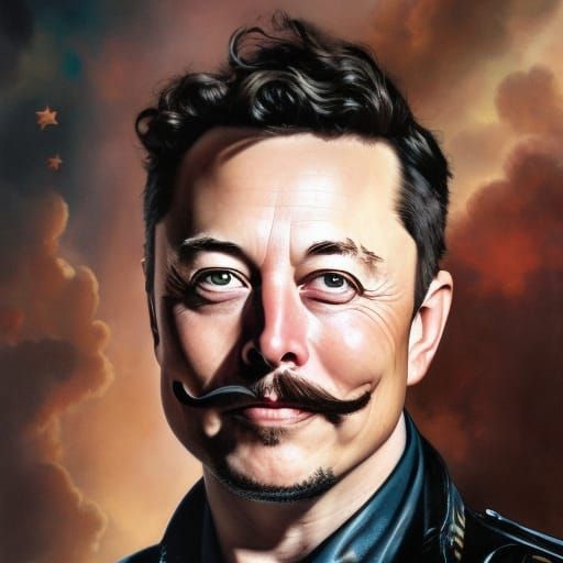 Mustachioed Man Portrait in Rockwell Style