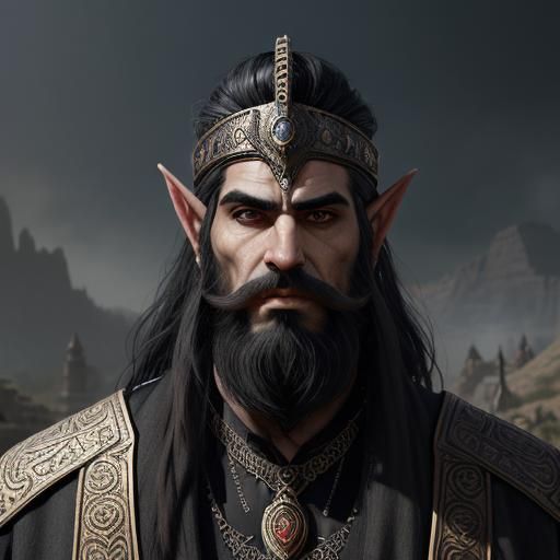 Dwemer Elf Portrait in Steampunk Fantasy Style