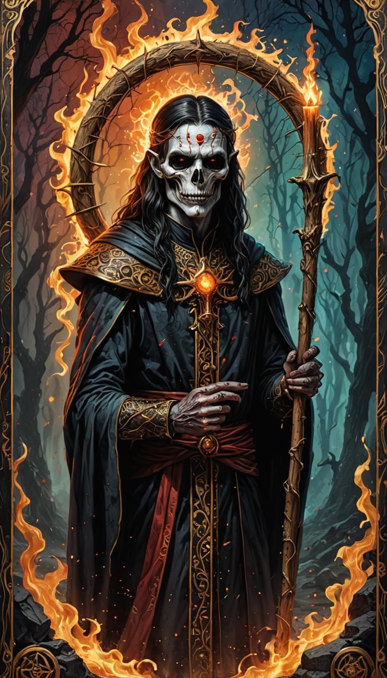 Ace of Wands Tarot Card in Hyperrealistic Style